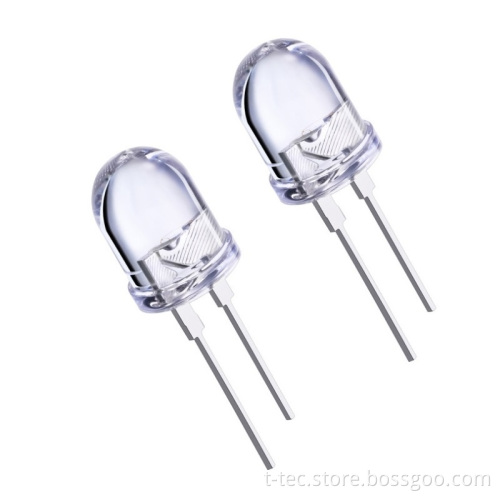 Deep Blue 10mm 0.5W 450nm GaN LED with Through Hole Water Clear Lens